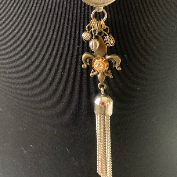 Necklace watch Pendant fleur de Lis tassel - Picture 4 of 12